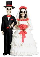 Day of the Dead Skulls Wedding Cake Topper