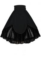 Plus Size Black Gothic High Waist Lace and Tafetta Skirt