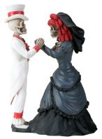 Day of the Dead Gothic Couple Holding Hands Wedding Cake Topper