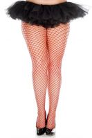 Plus Size Red Seamless Mini Diamond Net Pantyhose