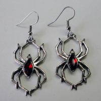 Spider w Red Stone Earrings Spider w Red Stone Earrings
