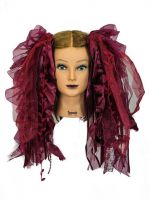 Burgundy Gothic Ribbon Hair Falls by Dreadful Falls