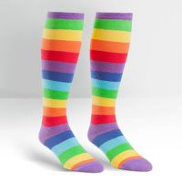 Plus Size Rainbow SuperJuicy Wide Calf Curvy Knee High Socks