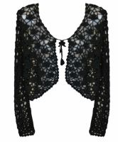 Dark Star Black Crochet Gothic Shrug Bolero Top