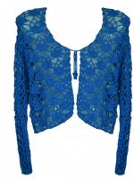 Dark Star Blue Crochet Gothic Shrug Bolero Top