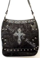 Dark Star Black Brocade Gothic PVC Cross Purse