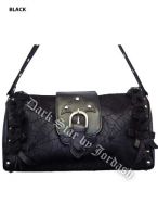 Dark Star Black Gothic Cobweb and Roses PVC Purse