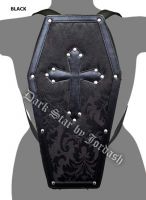 Dark Star Black Gothic PVC Coffin Cross Stud Backpack Purse Dark Star Black Gothic PVC Coffin Cross Stud Backpack Purse