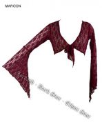 Dark Star Maroon Floral Lace Gothic Shrug Cardigan