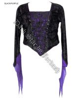 Dark Star Velvet Medieval Gothic Black Purple Corset Top