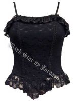 Dark Star Black Basque Corset Lace Top