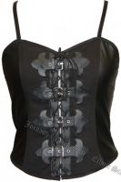 Dark Star Black Gothic Black PVC Basque Buckle Corset Top