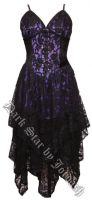 Dark Star Gothic Black & Purple Lace Corset Dress
