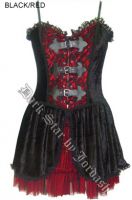 Dark Star Gothic Black Red Velvet Lace PVC Mini Dress [DS/DR/51033R ...