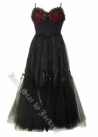 Dark Star Gothic Red & Black Hard Tulle Ribon Lace BallGown