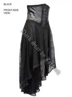 Dark Star Gothic Cobweb Lace PVC Under Bust Dress Skirt