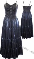 Dark Star Taffeta PVC Shimmery Black Gothic Dress