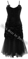 Dark Star Black Velvet & Tulle Long Victorian Gothic Prom Dress