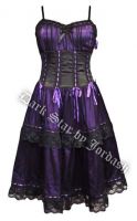 Dark Star Purple Black Satin Lace Burlesque Dress