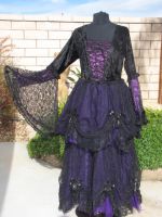 Dark Star Black Lace & Purple Velvet Romantic Gothic Fairy Dress