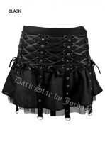 Dark Star Black Gothic Punk Mini Corset Skirt