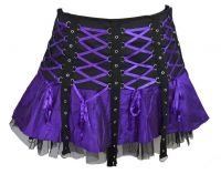 Dark Star Purple & Black Gothic Punk Mini Corset Skirt