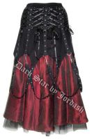 Dark Star Black and Red Chains Gothic Skirt