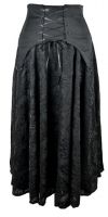 Dark Star Black Cotton Satin Lace Corset Ribbon Gothic Skirt