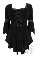 Plus Size Black Gothic Renaissance Lacing up Corset Top