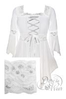 Plus Size White Snowflake Gothic Renaissance Lacing up Corset Top