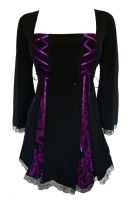 Plus Size Gemini Princess Black Berry Brocade Gothic Corset Top