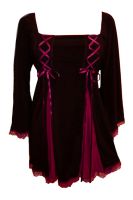 Plus Size Gemini Princess Black and Burgundy Gothic Corset Top