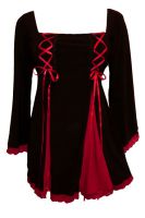 Plus Size Gemini Princess Black and Red Gothic Corset Top