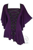 Plus Size Gothic Purple Alchemy Corset Stud Top in Amethyst