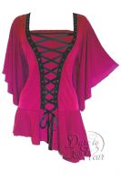Plus Size Gothic Hot Pink Alchemy Corset Stud Top in Rubelite