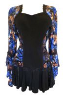 Plus Size Blue Jungle Bolero Lacing Corset Top