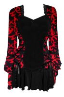 Plus Size Black & Red Gothic Lust Bolero Lacing Corset Top