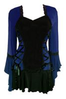 Plus Size Midnight Blue and Black Bolero Lacing Corset Top