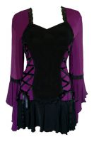 Plus Size Purple and Black Bolero Lacing Corset Top