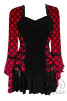 Plus Size Black Gothic Red Queen Bolero Lacing Corset Top