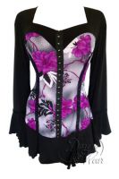 Plus Size Corsetta Top in Gothic Purple