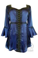 Plus Size Enchanted Corset Top in Blue Ink