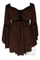 Plus Size Gothic Ophelia Corset Top in Walnut