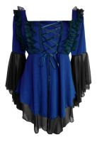 Plus Size Midnight Blue and Black Gothic Fairy Tale Corset Top