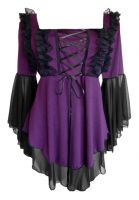 Plus Size Purple and Black Gothic Fairy Tale Corset Top