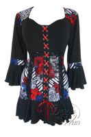 Plus Size Gothic Cabaret Corset Top in American Girl