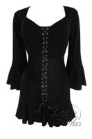 Jr. Plus Size Gothic Cabaret Corset Top in Black