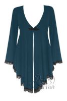 Plus Size Embrace Corset Sweater Duster Jacket in Dark Teal