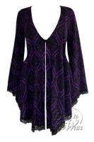 Plus Size Embrace Corset Sweater Duster Jacket in Purple Tarot