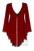 Plus Size Embrace Corset Sweater Duster Jacket in Ruby Rune